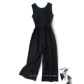 Hot Sale Black O-neck long Jumpsuit for Women